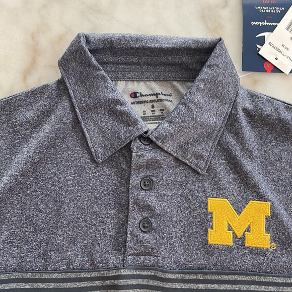 Champion Men’s Michigan Wolverines Polo Shirt - Small Size - Picture 4 of 7
